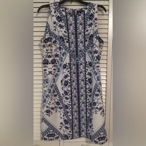 Banana Republic Dress Knee Length  Blue & White Size 10